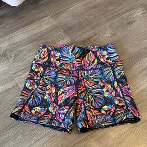 Constantly Varied Gear Multicolor Tropical Leaf Athletic Shorts